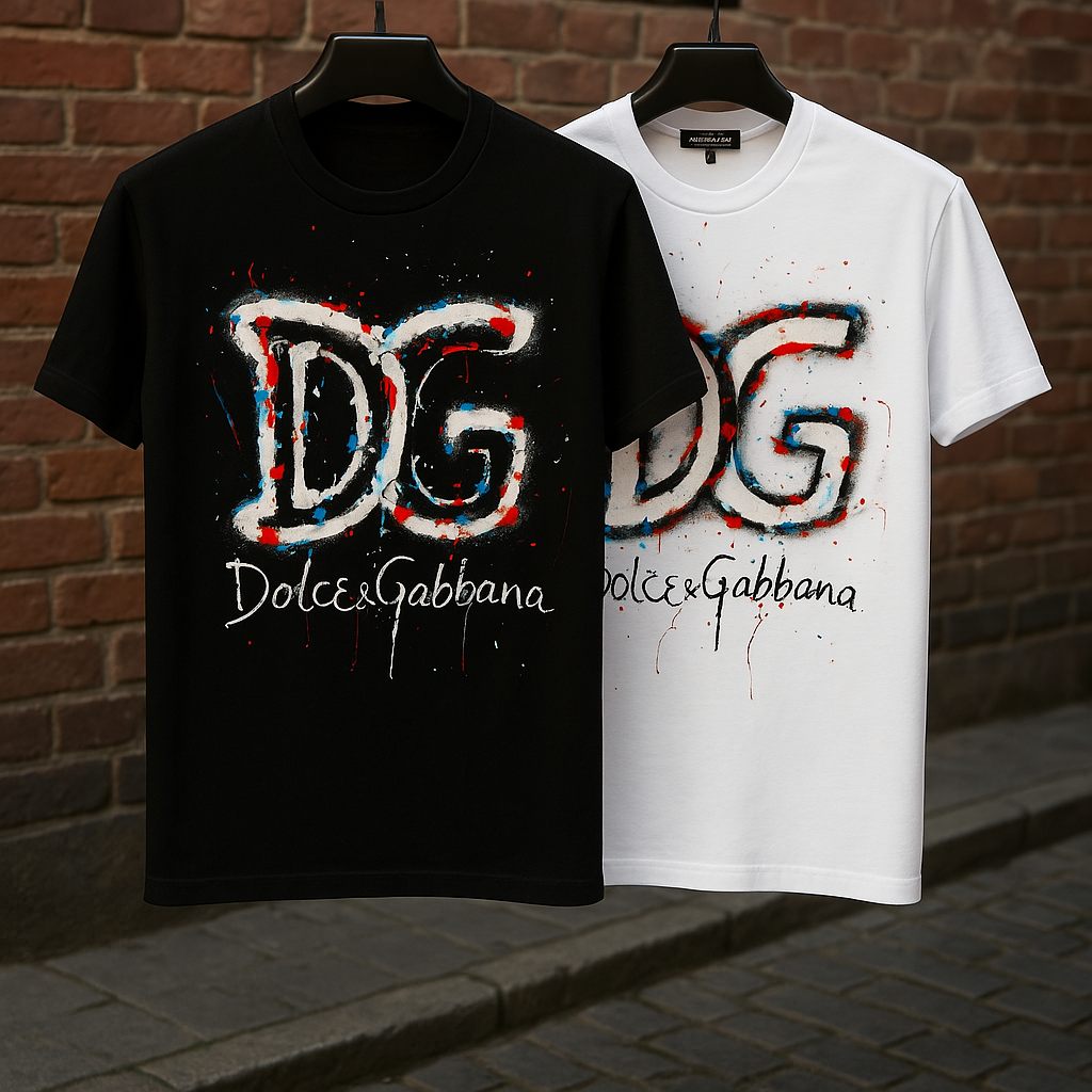 Tricou D&G Alb, Negru