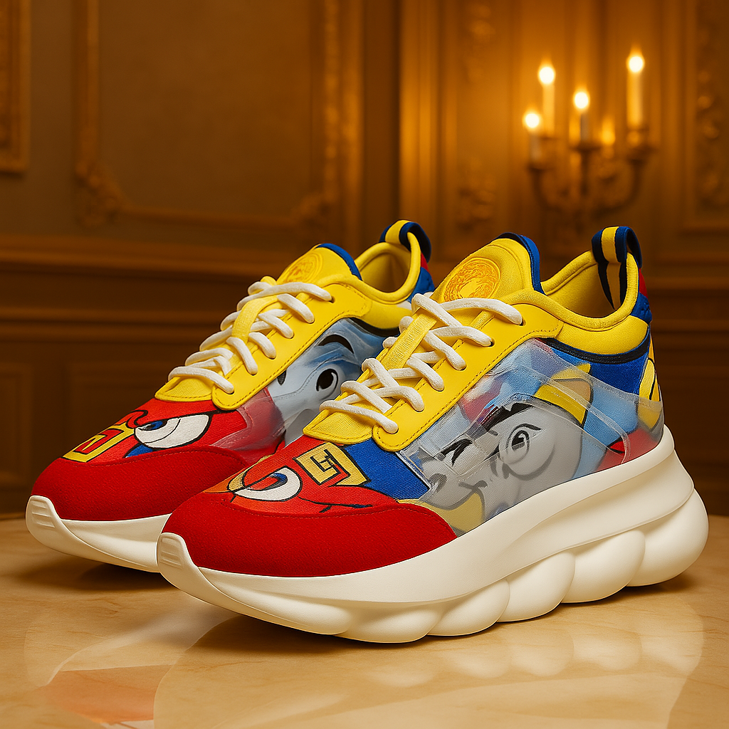 Adidași Versace din Pânză – Lux Opulent și Confort Modern